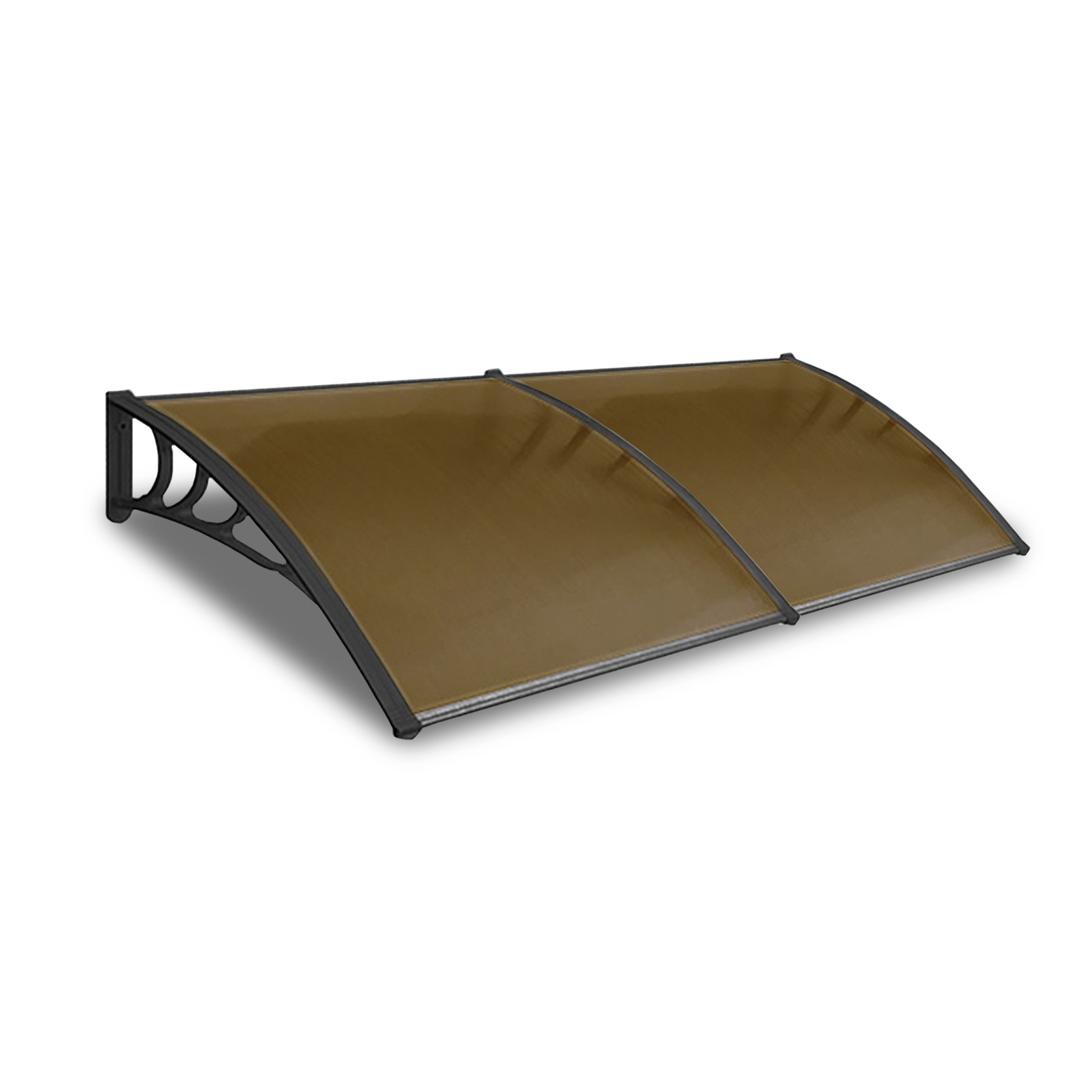2.4 x 1M Window Door Awning Canopy Outdoor Patio UV Sun Shield Shade Waterproof Rain Cover - Brown Panel