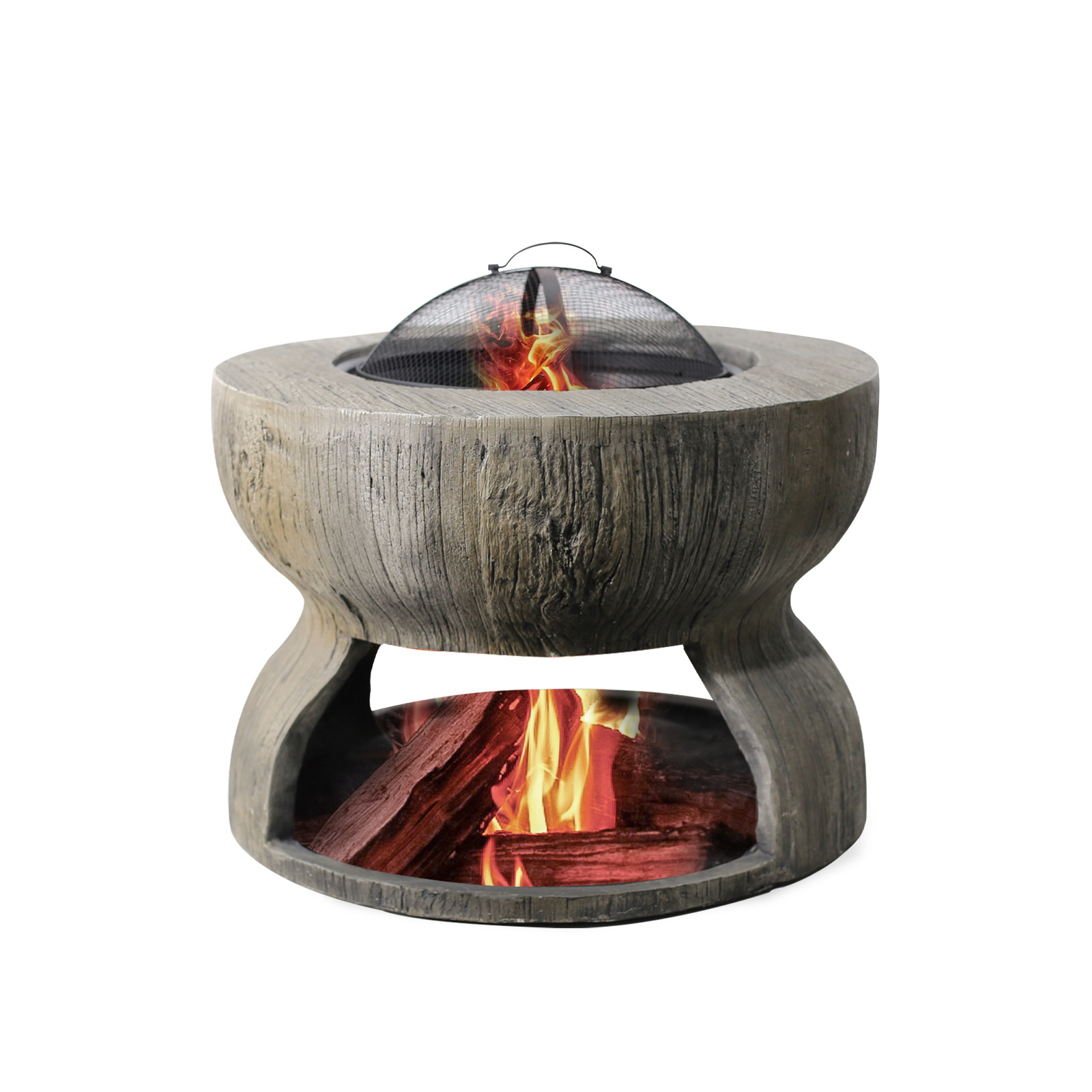 Outdoor Fire Pit Charcoal Bbq Grill Camping Patio Heater Fireplace Hourglass Shape