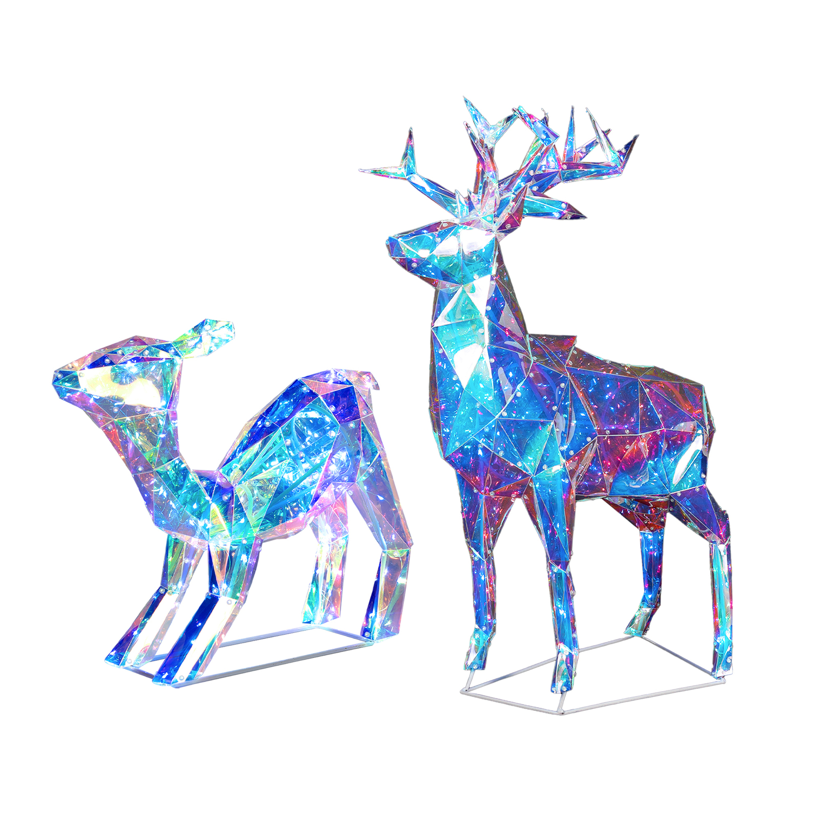 Christmas Motif Lights Led Acrylic Reindeer and Fawn Decor Set AU LED Lights