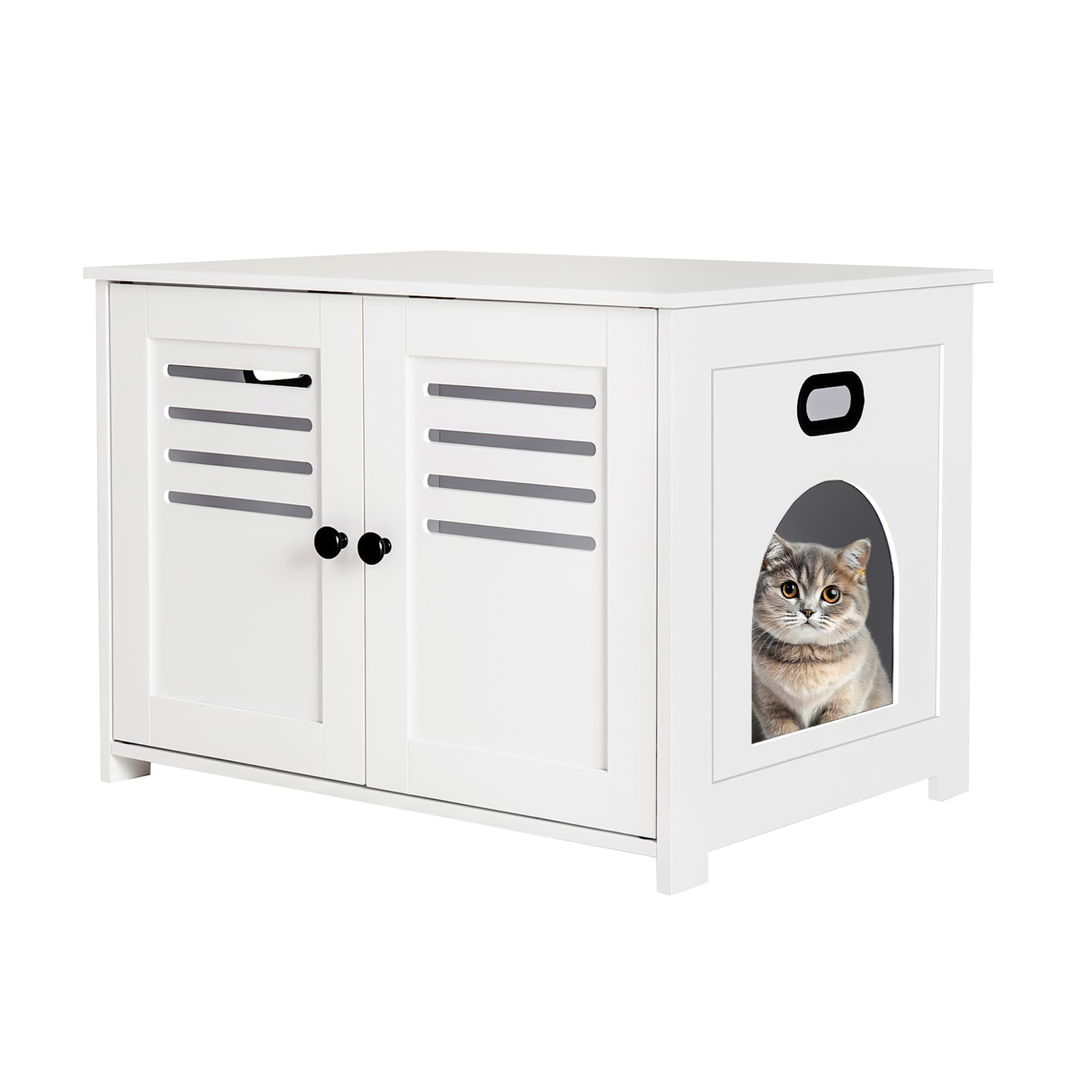Cat Litter Box Enclosure Pet Kitten House Cabinet Furniture Toilet Box