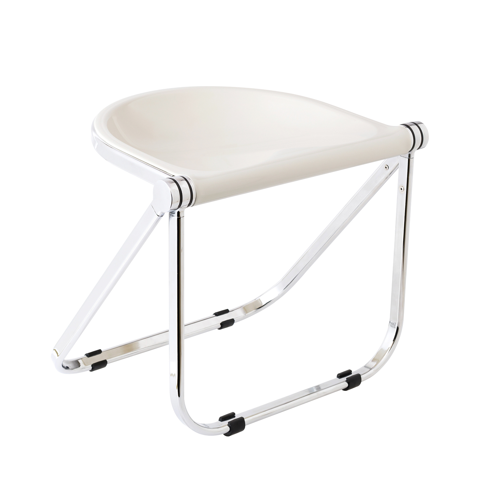 Replica Giancarlo Piretti Pluff Stools | Folding Stool Seat Portable Fold Chair Plastic Foldable Dining Room Chair  - White