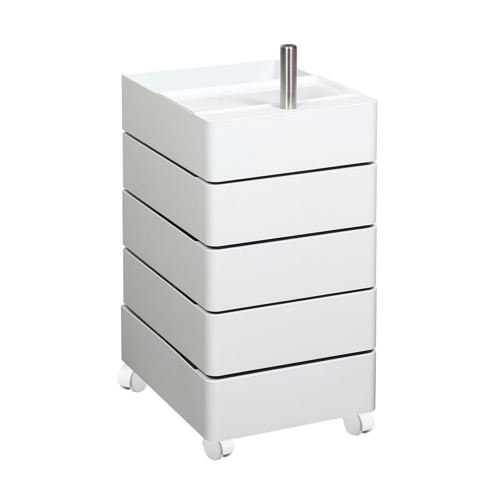 360 Rotating 5 Layer Bedside Table Shelf Movable Swivel Cube Storage Box 
