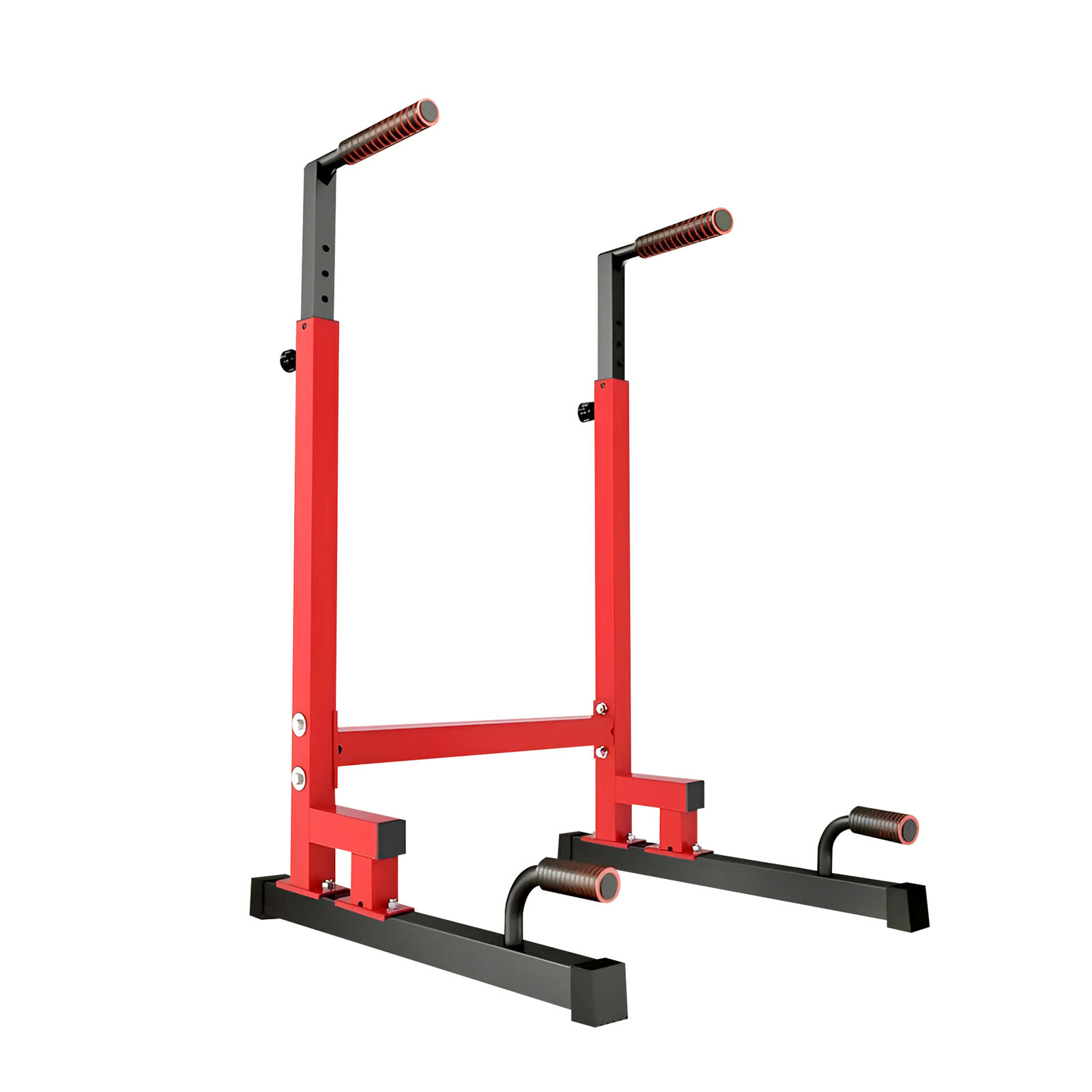 Dip Stand Heavy Duty Dip Station Adjustable Dip Parallette Push Bar - Red