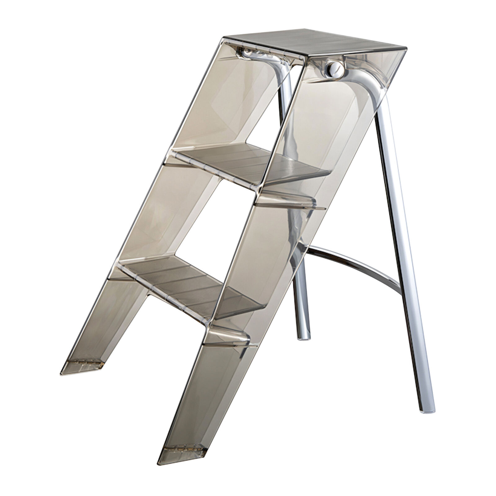 3 Step Ladder Folding Step Stools Side Table | Replica Kartell Upper Step Ladder - Light Brown