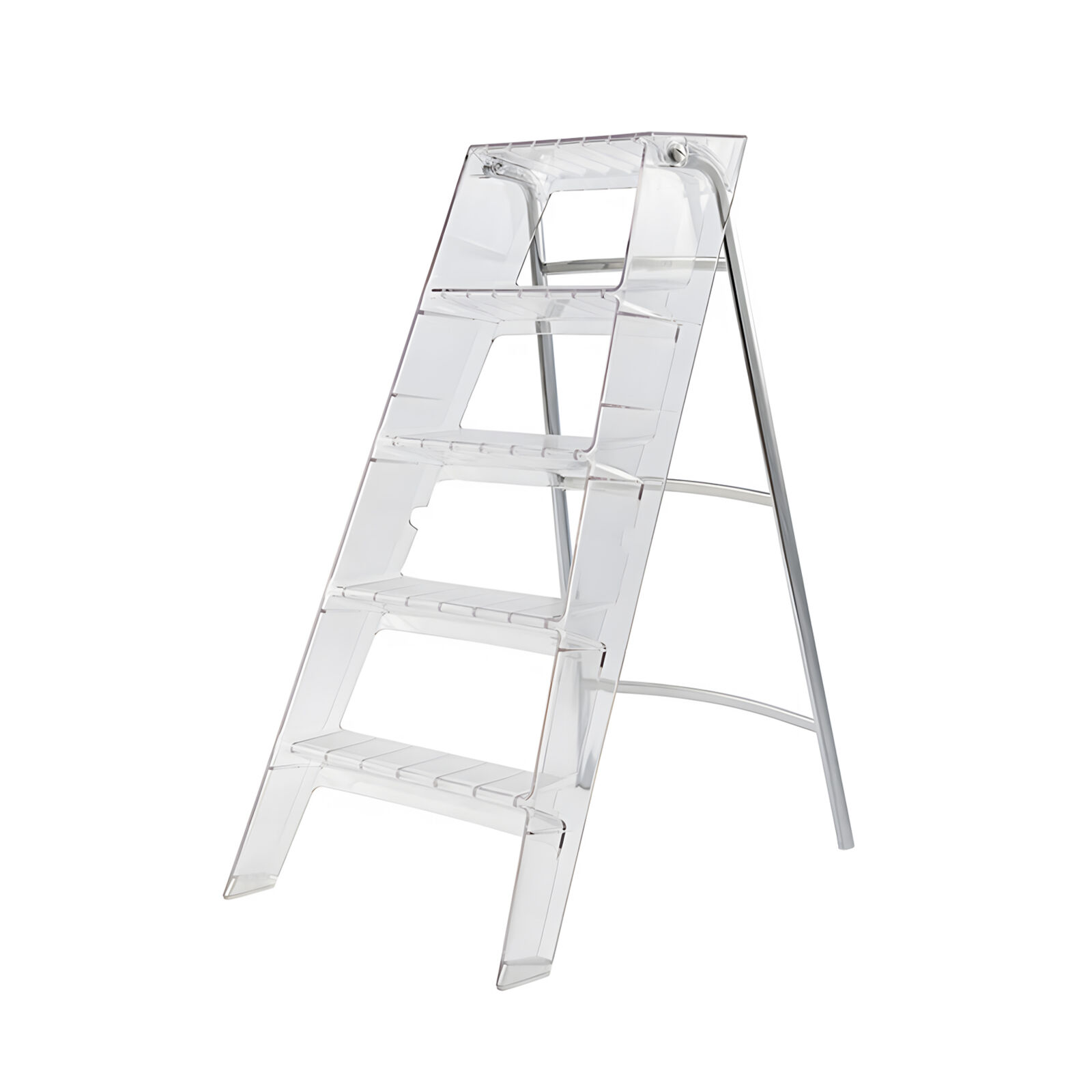 5 Step Ladder Folding Step Stools Side Table | Replica Kartell Upper Step Ladder - Clear