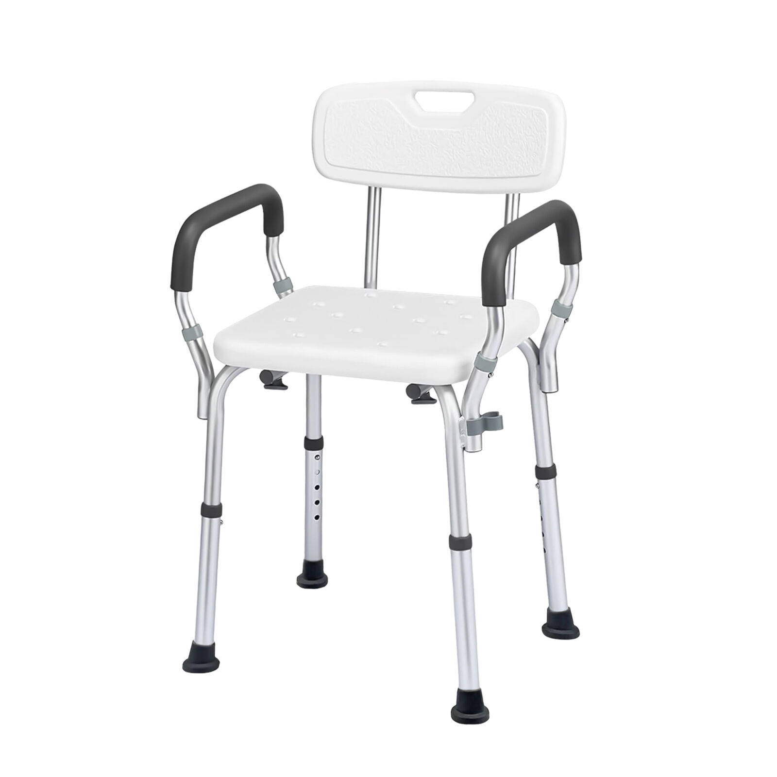 Adjustable Shower Chair Bath Seat with Backrest & Armrest Bathroom Elderly Disabled