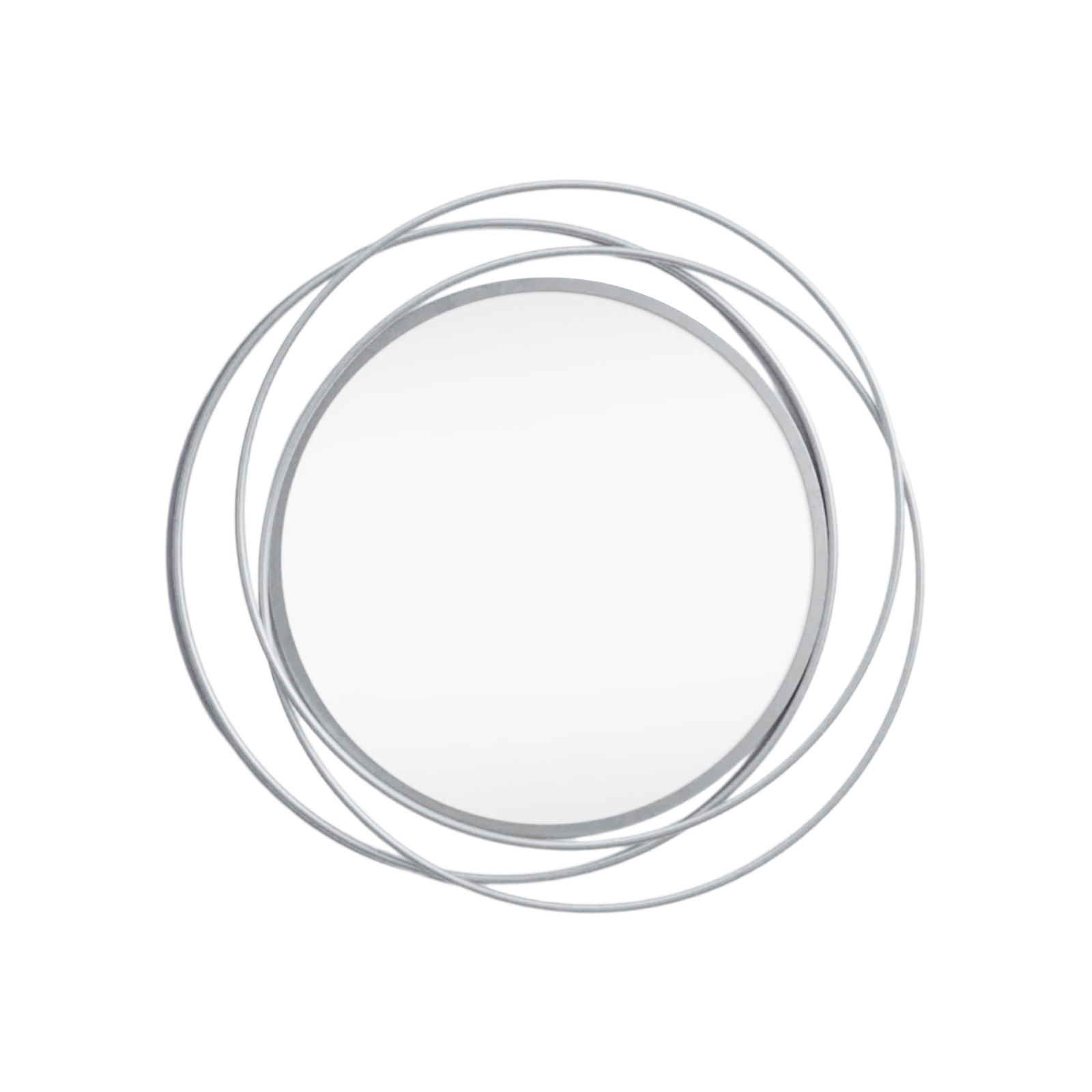 Round Silver Wall Mirror Large Decorative Vanity Mirror Bathroom Living Room 80cm