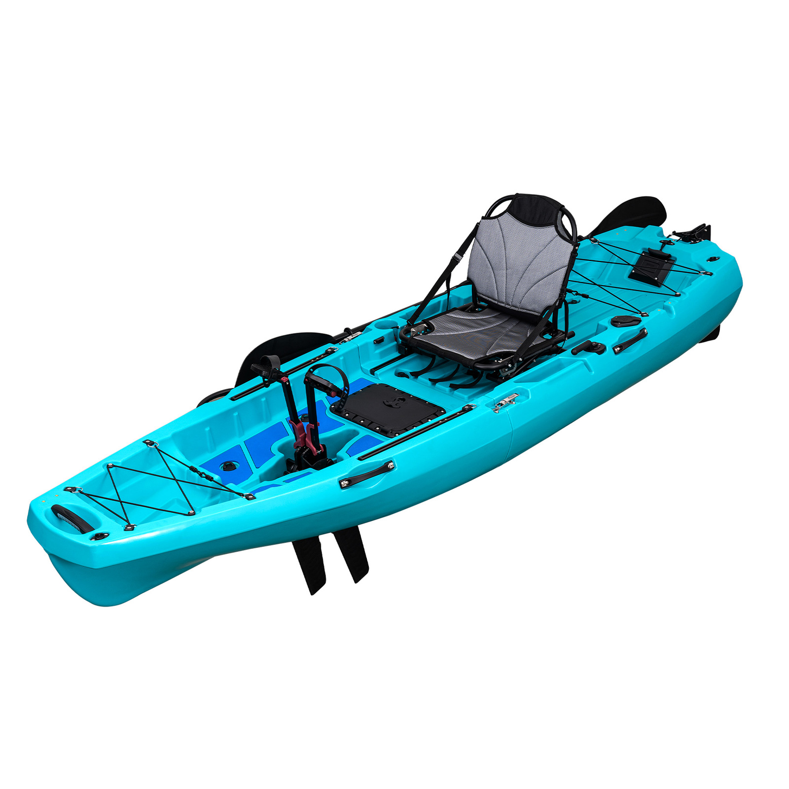 Modular Pedal Drive Fishing Kayak Canoe Boat for Saltwater Freshwater  - Blue