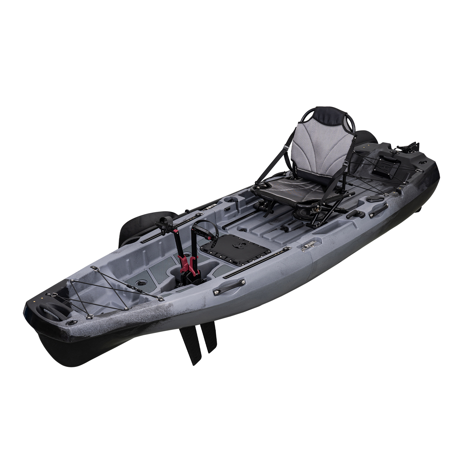 Modular Pedal Drive Fishing Kayak Canoe Boat for Saltwater Freshwater - Grey