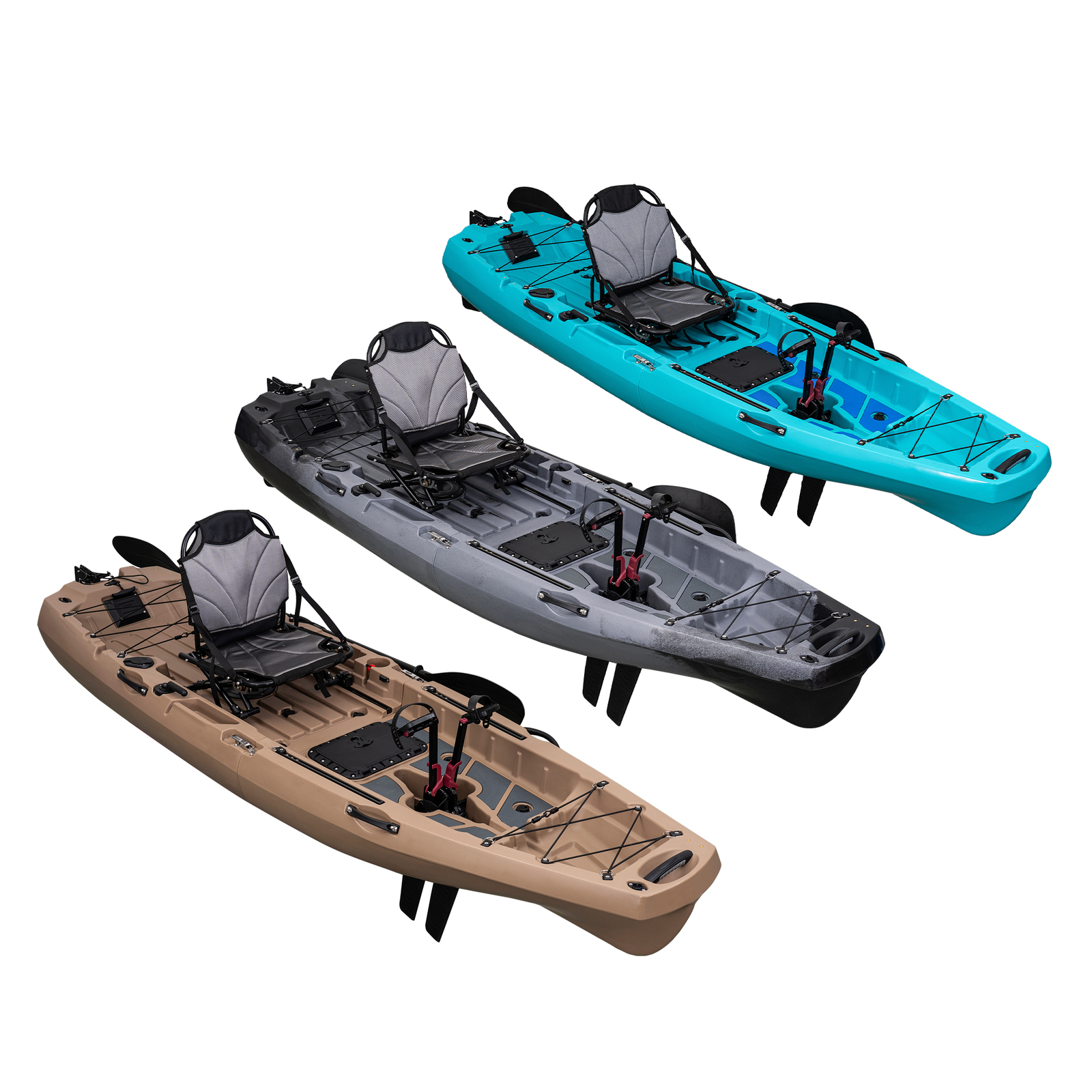 Modular Pedal Drive Fishing Kayak Canoe Boat for Saltwater Freshwater 