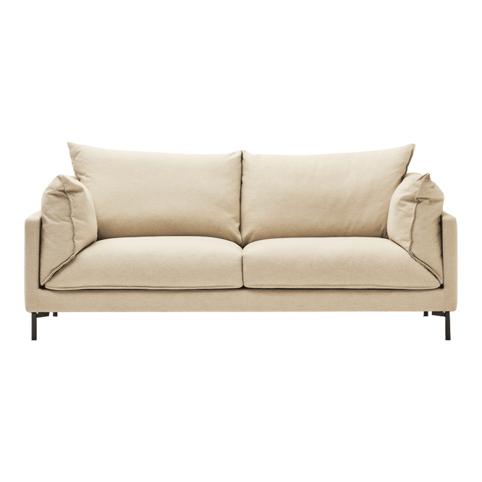 160cm Modern Sofa Large Double 2-3 Seater Couch - Off White Fabric