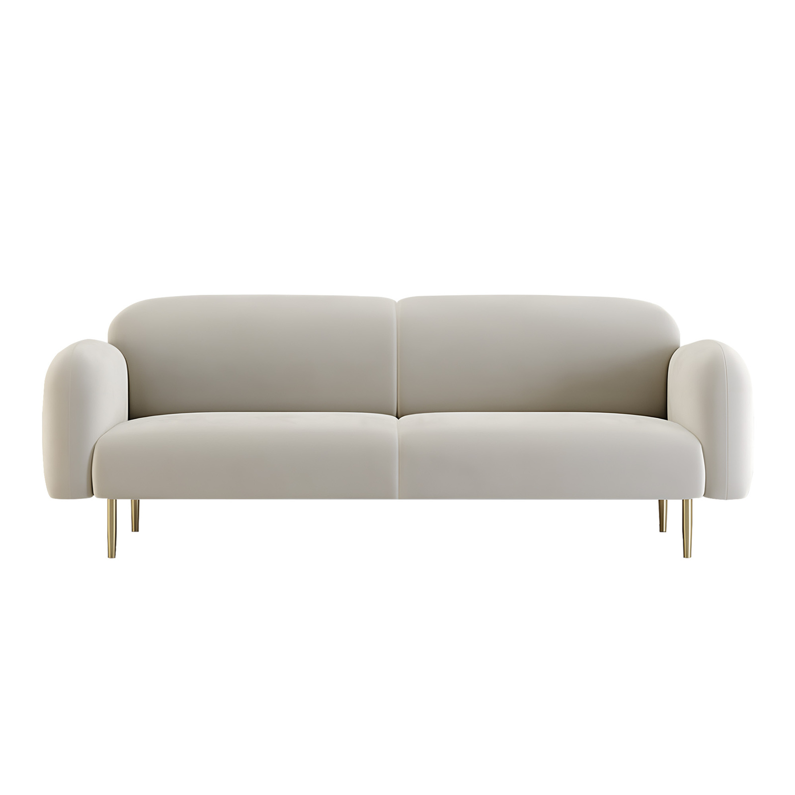 Modern 160cm Nordic Sofa Large Double 2-3 Seater Couch - White Velvet Fabric