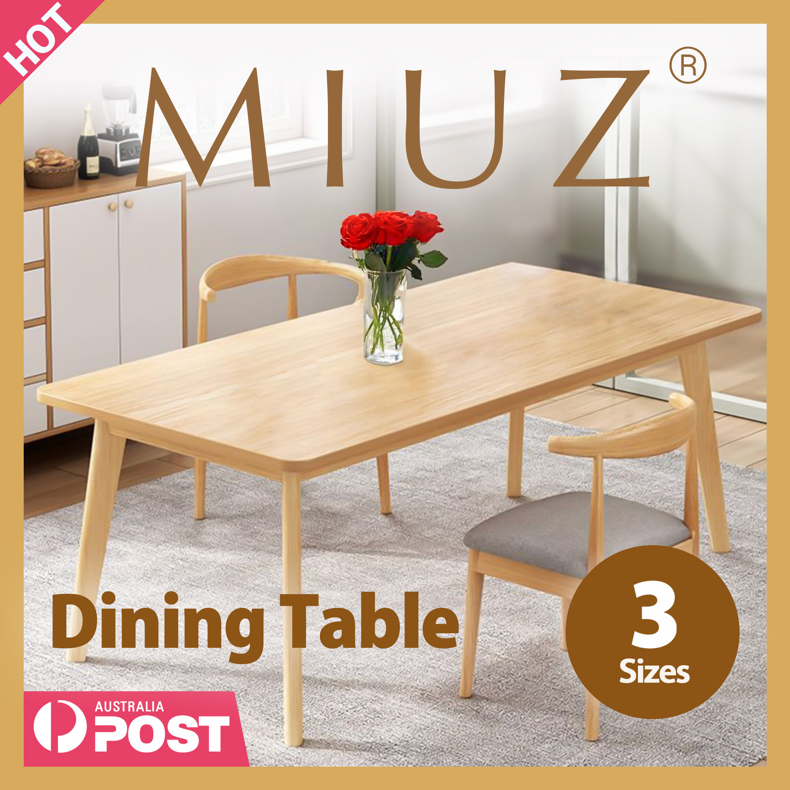 Dining Table 4-6 Seater Wooden Kitchen Modern Dining Tables 