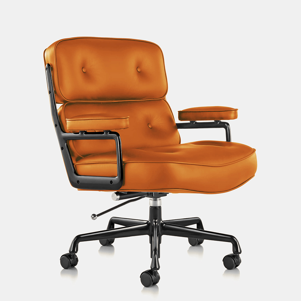 brown leather modern office chair