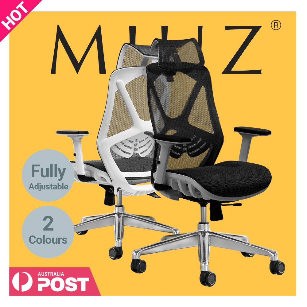 MIUZ Ergonomic Mesh Office Chair Gaming Executive Fabric Seat Headrest